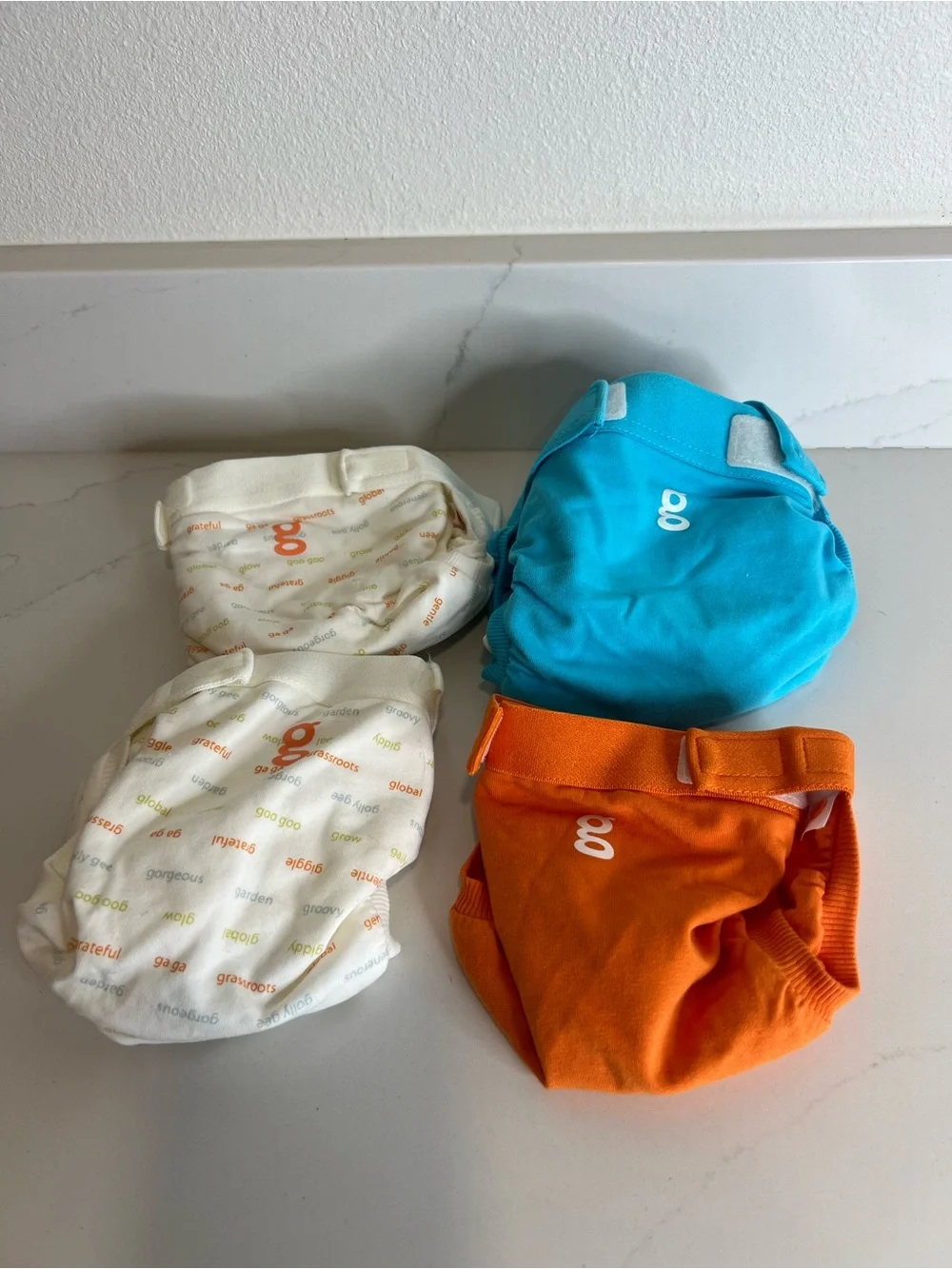 G Diapers Reusable Cloth Diaper Cover Bundle - Blue, Orange, White